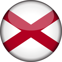 Flagge von Alabama - 3D Runde