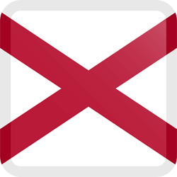 Vlag van Alabama - Knop Vierkant