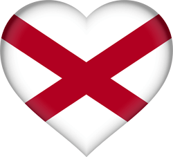 Flag of Alabama - Heart 3D