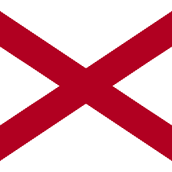 Vlag van Alabama - Vierkant