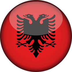 Flagge von Albanien - 3D Runde
