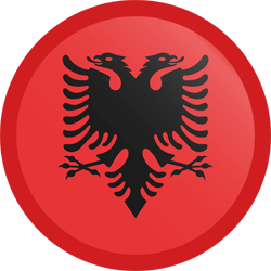 Flagge von Albanien - Knopf Runde