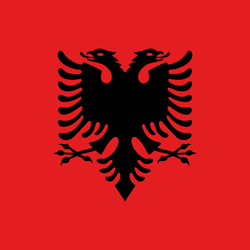 Flagge von Albanien - Quadrat