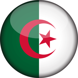 Drapeau de l'Algérie - 3D Rond