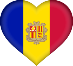 Flagge von Andorra - Herz 3D