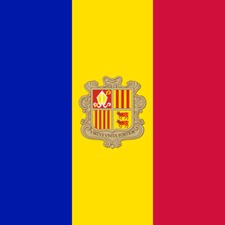 Flagge von Andorra - Quadrat