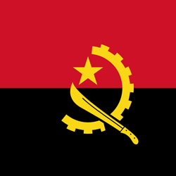 Flagge Angolas - Quadrat