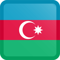 Flag of Azerbaijan - Button Square