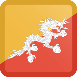 Vlag van Bhutan - Knop Vierkant