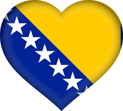 Flagge von Bosnien und Herzegowina - Herz 3D