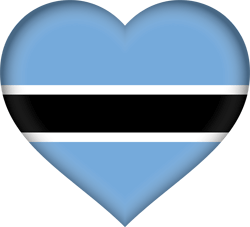 Flag of Botswana - Heart 3D