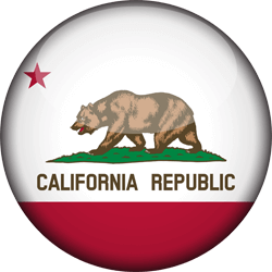Flagge von Kalifornien - 3D Runde