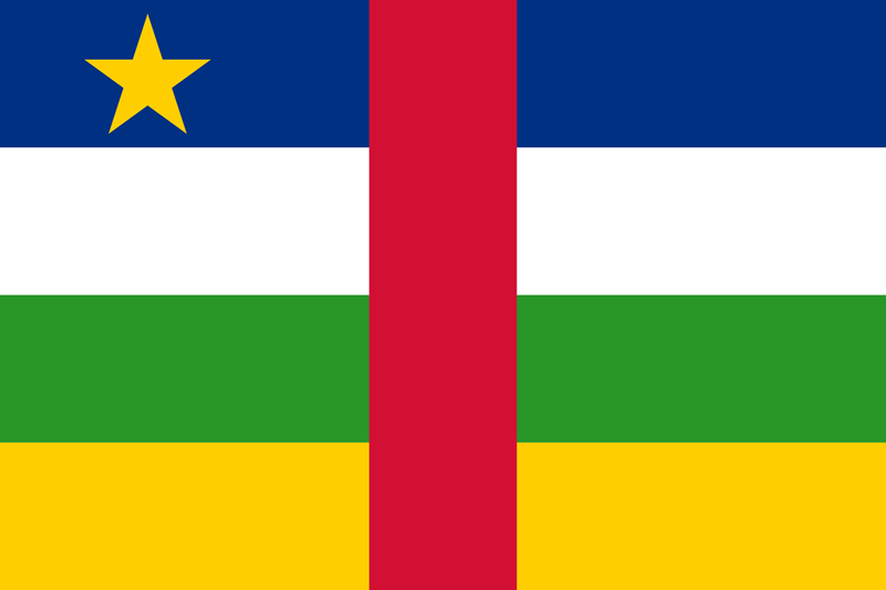die Central-Zentralafrikanische Republik Flagge Paket