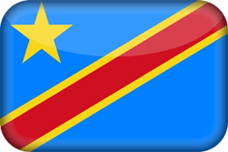Flagge des Kongo-Kinshasa - Flag von Zaire - Flagge der Demokratischen Republik Kongo - 3D