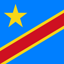 Flagge des Kongo-Kinshasa - Flag von Zaire - Flagge der Demokratischen Republik Kongo - Quadrat