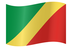 Flagge des Kongo-Kinshasa - Flag von Zaire - Flagge der Demokratischen Republik Kongo - Winken
