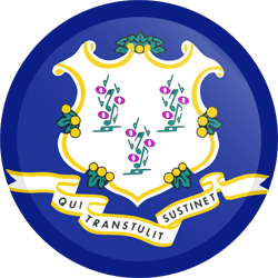 Flagge von Connecticut - Knopf Runde