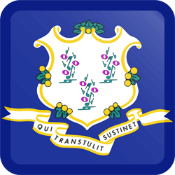 Flag of Connecticut - Button Square