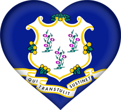 drapeau de Connecticut - Coeur 3D