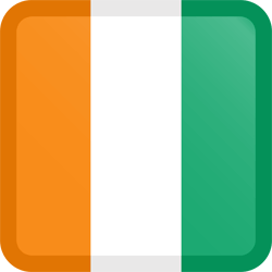 Flag of Ivory Coast - Flag of Côte d'Ivoire - Button Square