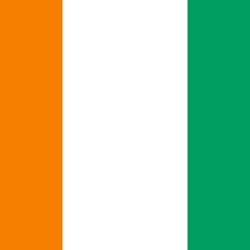 Flagge der Elfenbeinküste - Flagge der Côte d ' Ivoire - Quadrat