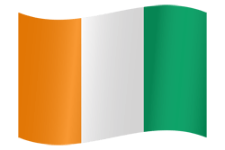 Flag of Ivory Coast - Flag of Côte d'Ivoire - Waving
