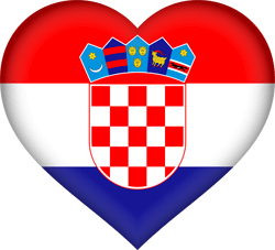 Flagge Kroatiens - Herz 3D
