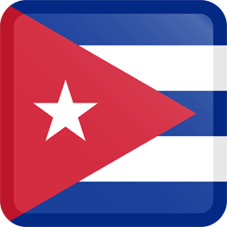 Drapeau de Cuba - Bouton Carré