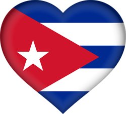 Drapeau de Cuba - Coeur 3D