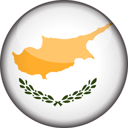 Flagge von Zypern - Flagge der Republik Zypern - 3D Runde