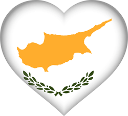 Flagge von Zypern - Flagge der Republik Zypern - Herz 3D