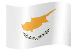 Flagge von Zypern - Flagge der Republik Zypern - Winken