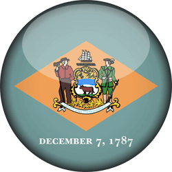 Flagge von Delaware - 3D Runde