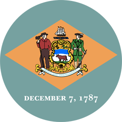 Vlag van Delaware - Rond