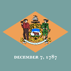 Flagge von Delaware - Quadrat