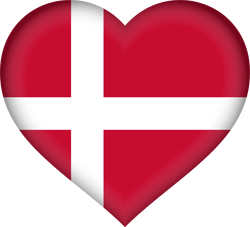 Flagge von Dänemark - Herz 3D