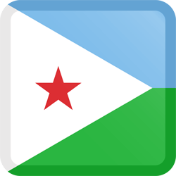 Vlag van Djibouti - Knop Vierkant