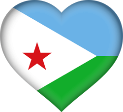 Flag of Djibouti - Heart 3D