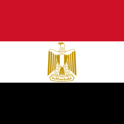 Drapeau de l'Égypte - Carré