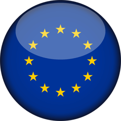 Flagge von Europa - 3D Runde