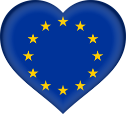 Drapeau l'Europe - Coeur 3D