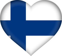 Flagge von Finnland - Herz 3D