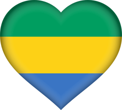 Flag of Gabon - Heart 3D