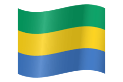 Flagge von Gabun - Winken
