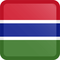 Vlag van Gambia - Knop Vierkant