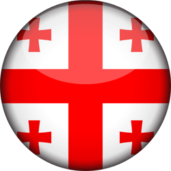 Flagge von Georgien - 3D Runde