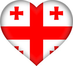 Flagge von Georgien - Herz 3D