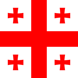 Flagge von Georgien - Quadrat