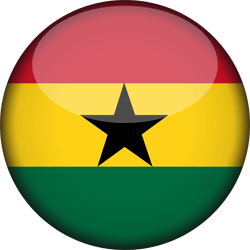 Flag of Ghana - 3D Round