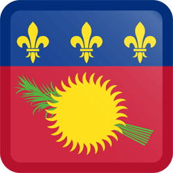 Flag of Guadeloupe - Button Square